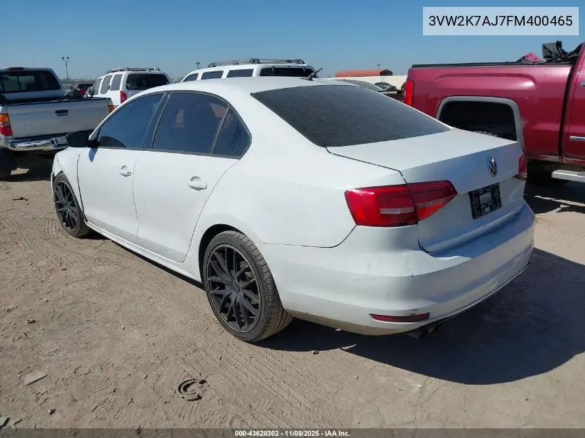 3VW2K7AJ7FM400465 2015 Volkswagen Jetta 2.0L S