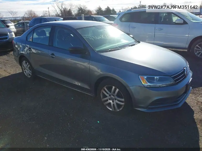 3VW2K7AJ9FM351642 2015 Volkswagen Jetta 2.0L S