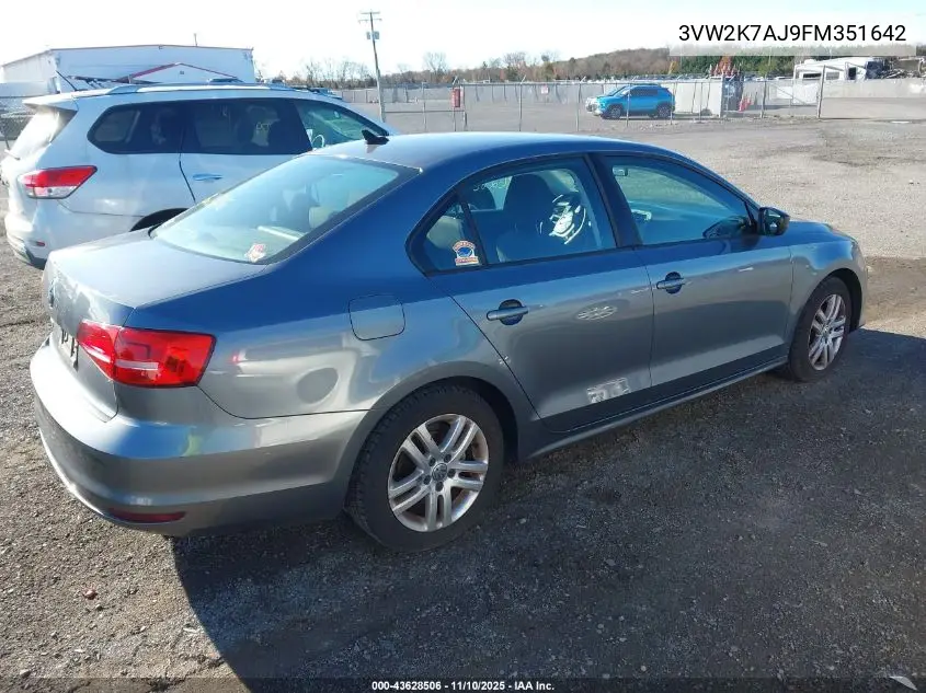 3VW2K7AJ9FM351642 2015 Volkswagen Jetta 2.0L S