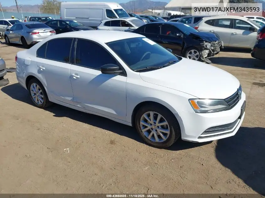 3VWD17AJXFM343593 2015 Volkswagen Jetta 1.8T Se