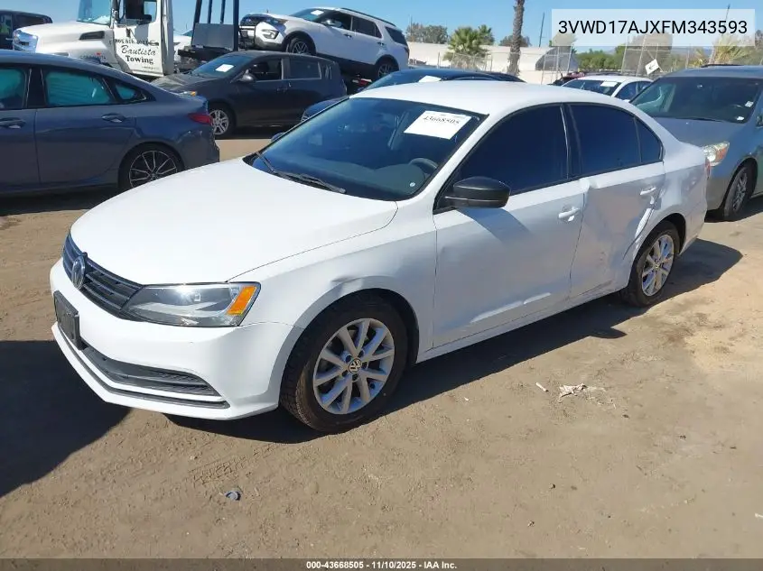 3VWD17AJXFM343593 2015 Volkswagen Jetta 1.8T Se