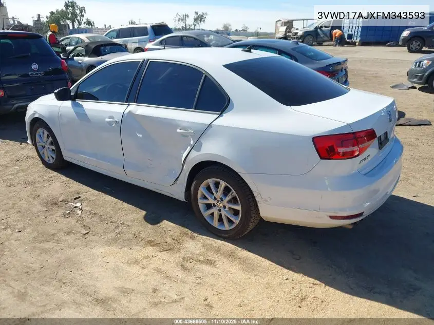 3VWD17AJXFM343593 2015 Volkswagen Jetta 1.8T Se