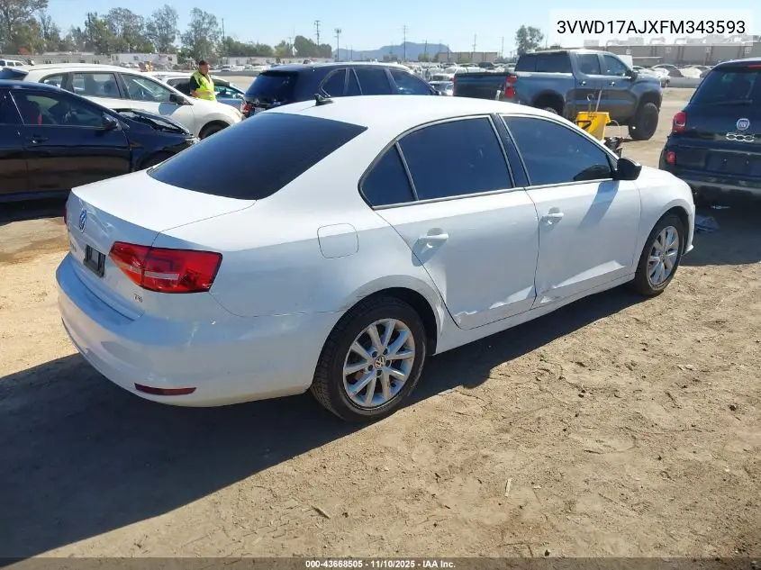 3VWD17AJXFM343593 2015 Volkswagen Jetta 1.8T Se