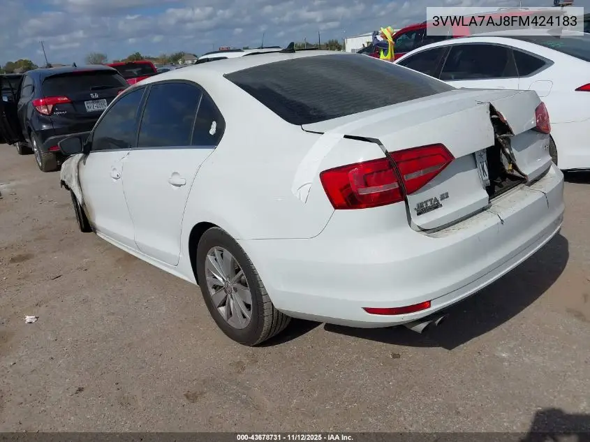 3VWLA7AJ8FM424183 2015 Volkswagen Jetta 2.0L Tdi Se
