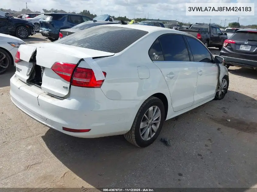 3VWLA7AJ8FM424183 2015 Volkswagen Jetta 2.0L Tdi Se