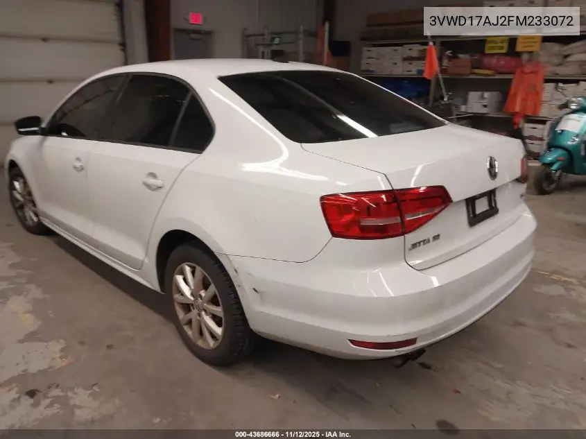 3VWD17AJ2FM233072 2015 Volkswagen Jetta 1.8T Se
