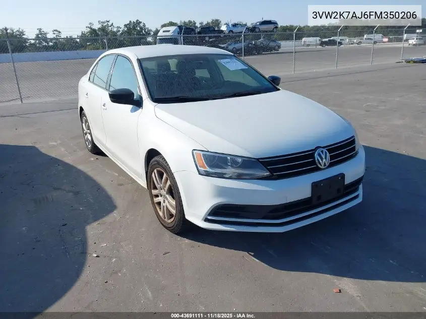 3VW2K7AJ6FM350206 2015 Volkswagen Jetta 2.0L S