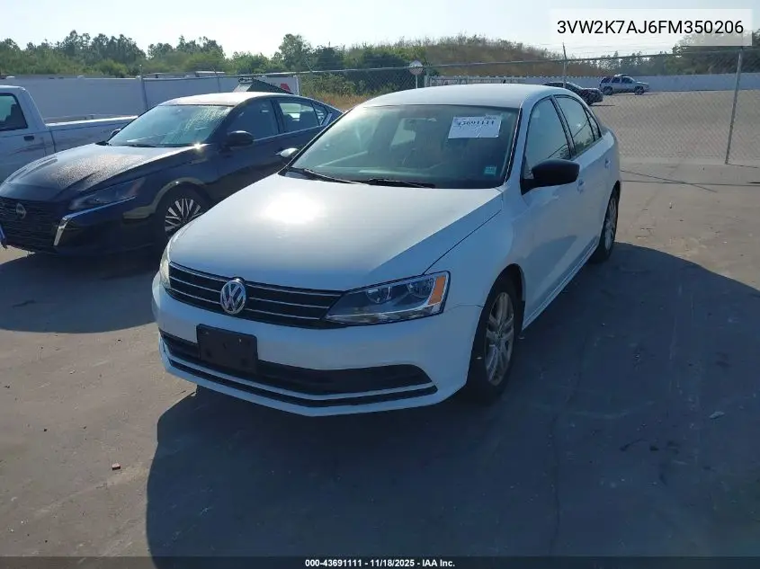 3VW2K7AJ6FM350206 2015 Volkswagen Jetta 2.0L S