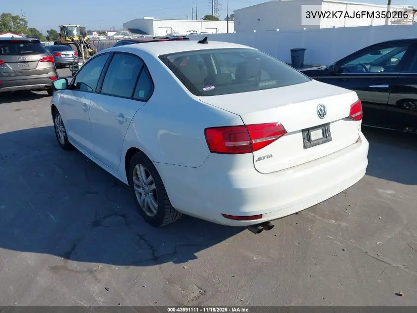 3VW2K7AJ6FM350206 2015 Volkswagen Jetta 2.0L S