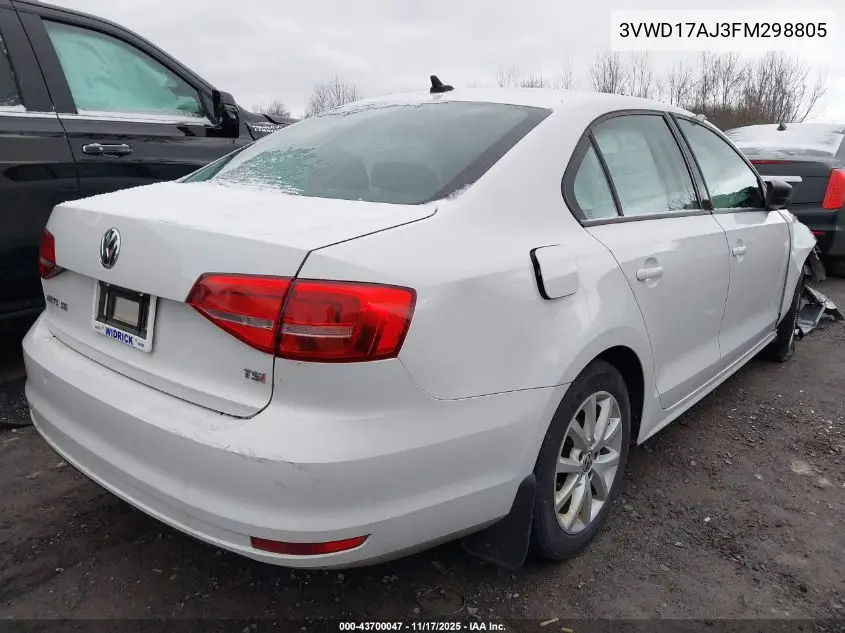 3VWD17AJ3FM298805 2015 Volkswagen Jetta 1.8T Se