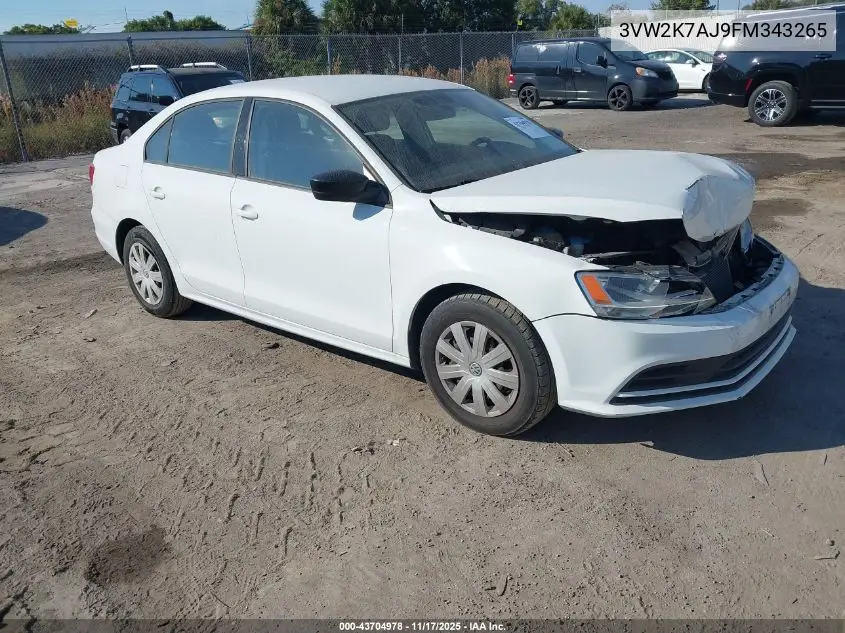 3VW2K7AJ9FM343265 2015 Volkswagen Jetta 2.0L S
