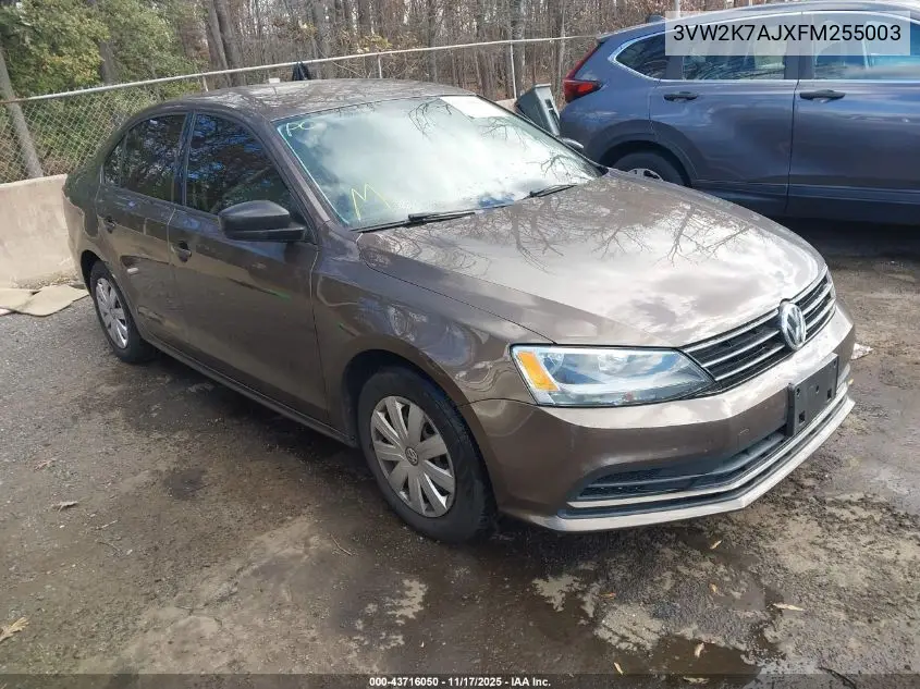 3VW2K7AJXFM255003 2015 Volkswagen Jetta 2.0L S