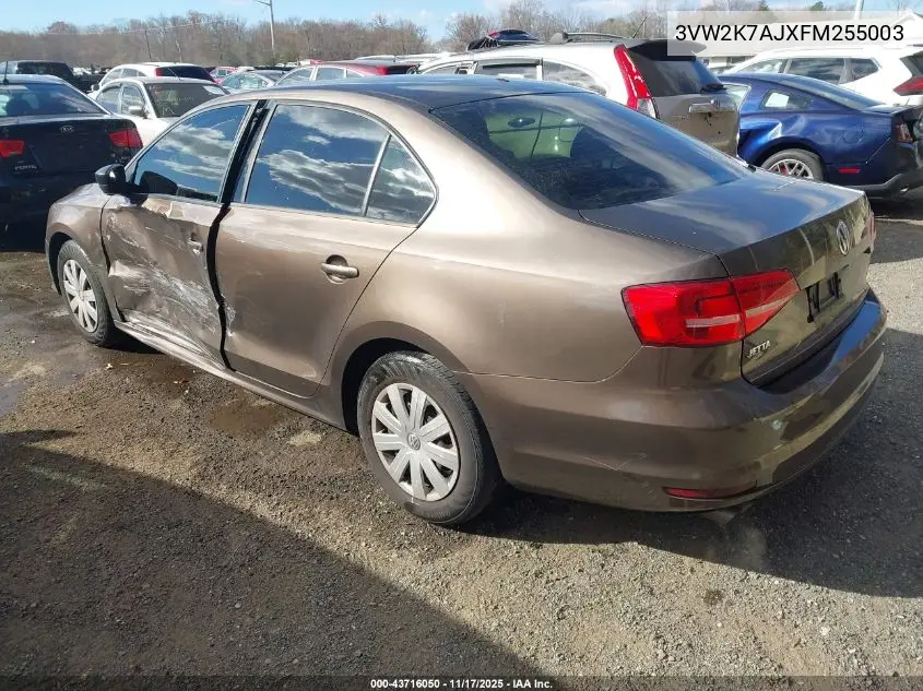 3VW2K7AJXFM255003 2015 Volkswagen Jetta 2.0L S