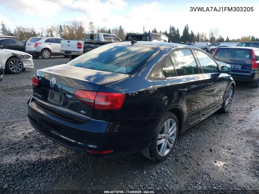3VWLA7AJ1FM303205 2015 Volkswagen Jetta 2.0L Tdi Sel