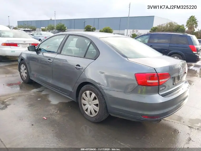 3VW1K7AJ2FM325220 2015 Volkswagen Jetta 2.0L S
