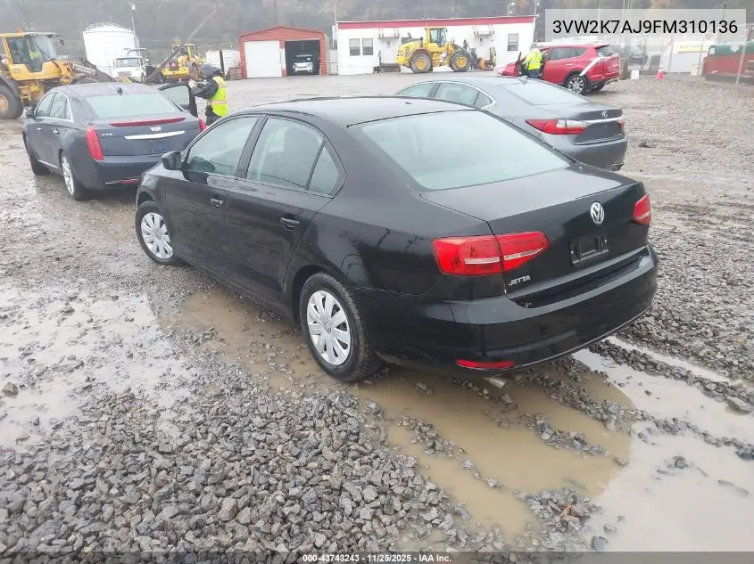 3VW2K7AJ9FM310136 2015 Volkswagen Jetta 2.0L S