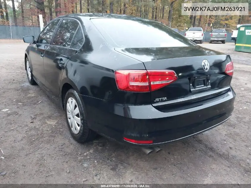 3VW2K7AJ0FM263921 2015 Volkswagen Jetta 2.0L S