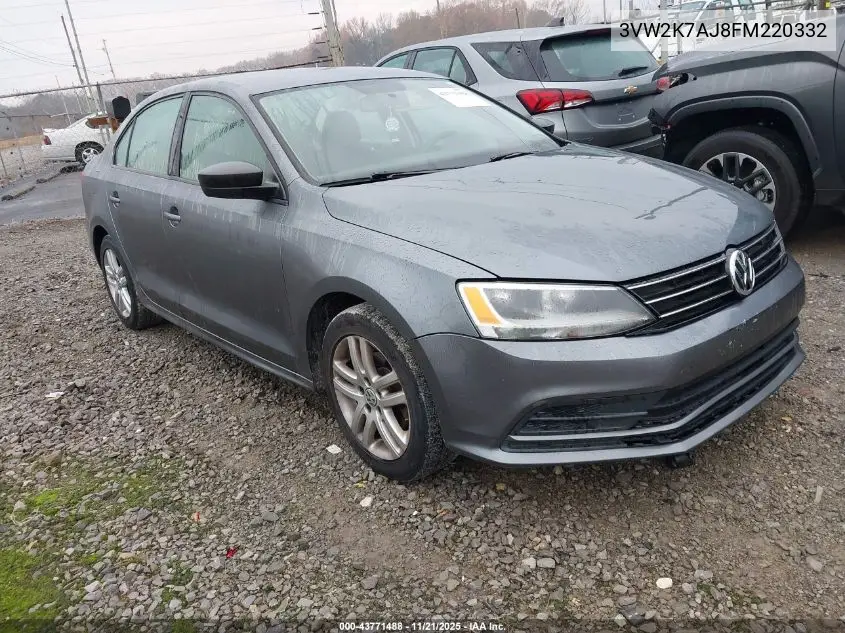 3VW2K7AJ8FM220332 2015 Volkswagen Jetta 2.0L S