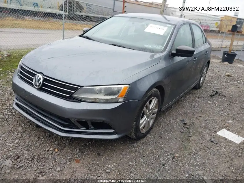 3VW2K7AJ8FM220332 2015 Volkswagen Jetta 2.0L S