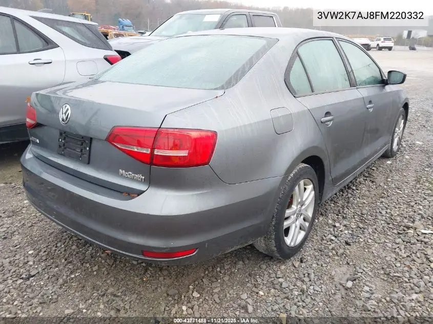 3VW2K7AJ8FM220332 2015 Volkswagen Jetta 2.0L S