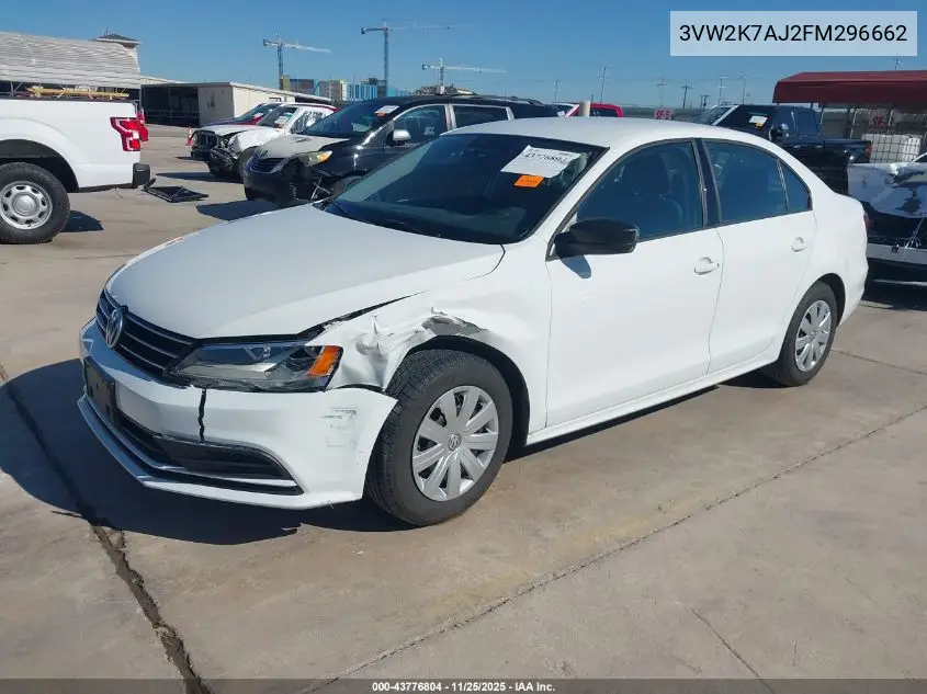 3VW2K7AJ2FM296662 2015 Volkswagen Jetta 2.0L S