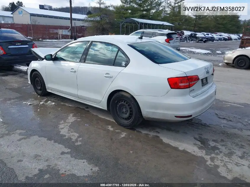 3VW2K7AJ2FM358027 2015 Volkswagen Jetta 2.0L S
