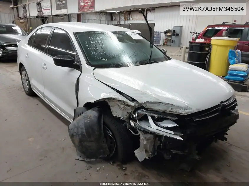 3VW2K7AJ5FM346504 2015 Volkswagen Jetta 2.0L S