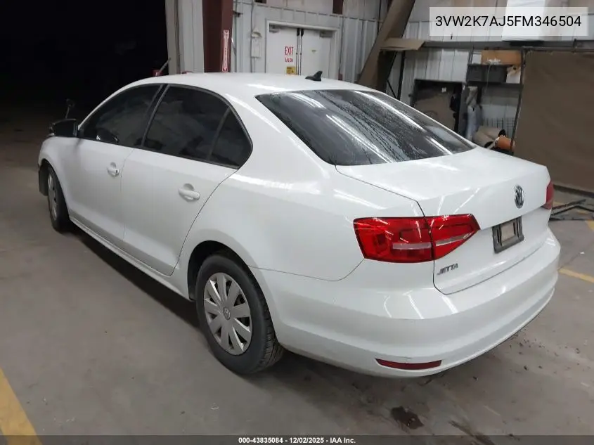 3VW2K7AJ5FM346504 2015 Volkswagen Jetta 2.0L S