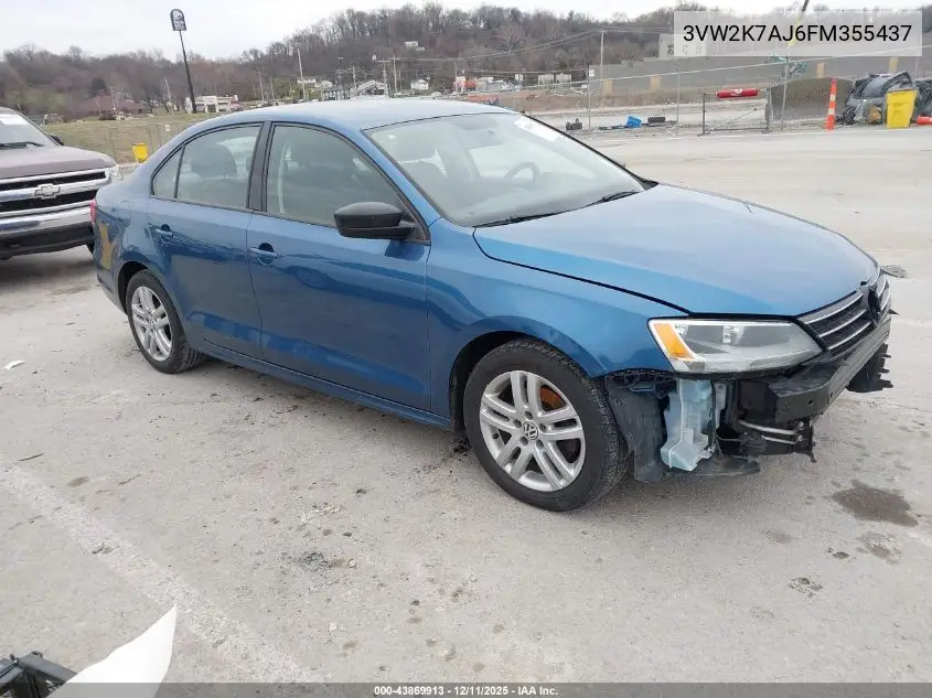 3VW2K7AJ6FM355437 2015 Volkswagen Jetta 2.0L S