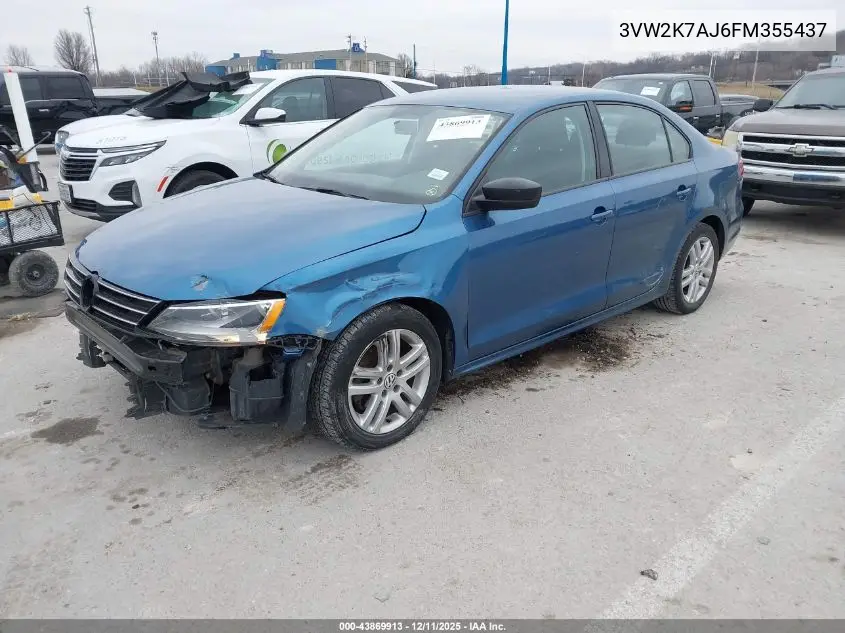3VW2K7AJ6FM355437 2015 Volkswagen Jetta 2.0L S