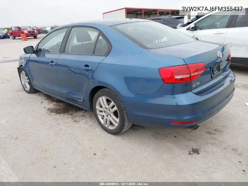 3VW2K7AJ6FM355437 2015 Volkswagen Jetta 2.0L S