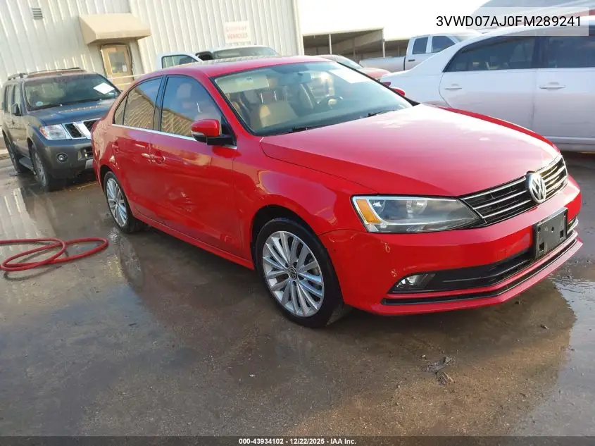 3VWD07AJ0FM289241 2015 Volkswagen Jetta 1.8T Se