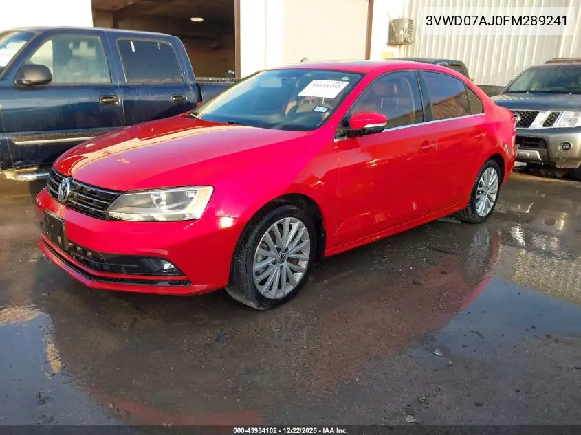 3VWD07AJ0FM289241 2015 Volkswagen Jetta 1.8T Se