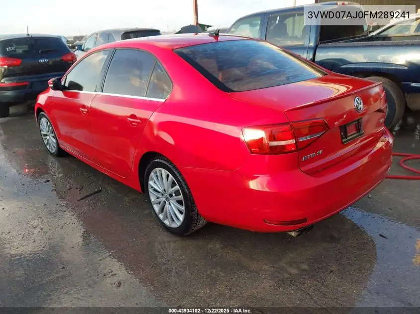 3VWD07AJ0FM289241 2015 Volkswagen Jetta 1.8T Se