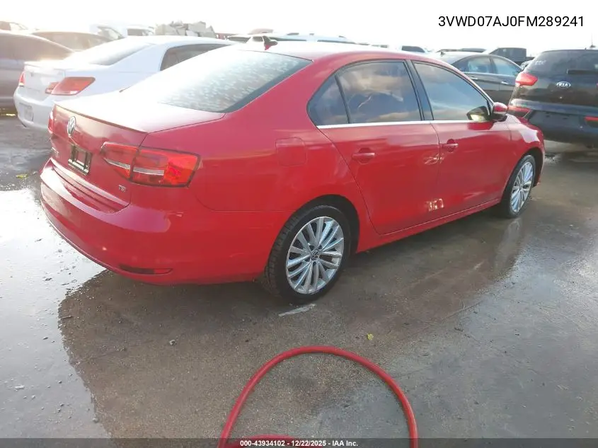 3VWD07AJ0FM289241 2015 Volkswagen Jetta 1.8T Se
