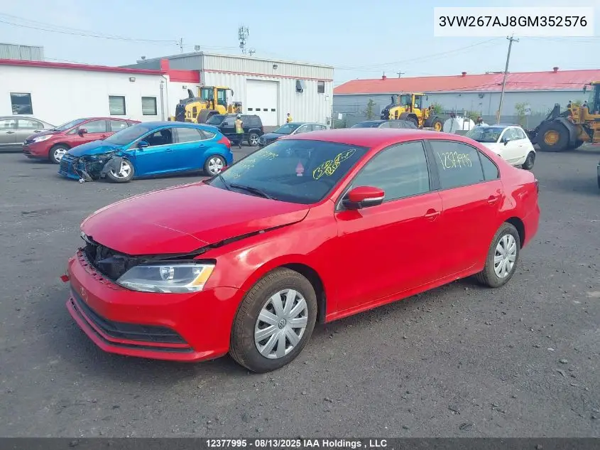 3VW267AJ8GM352576 2016 Volkswagen Jetta S