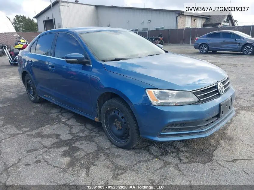 3VWB67AJ2GM339337 2016 Volkswagen Jetta Se