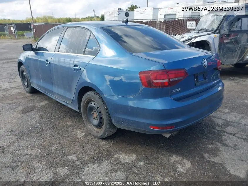 3VWB67AJ2GM339337 2016 Volkswagen Jetta Se
