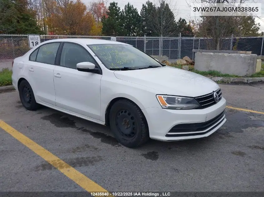 3VW267AJ0GM338865 2016 Volkswagen Jetta