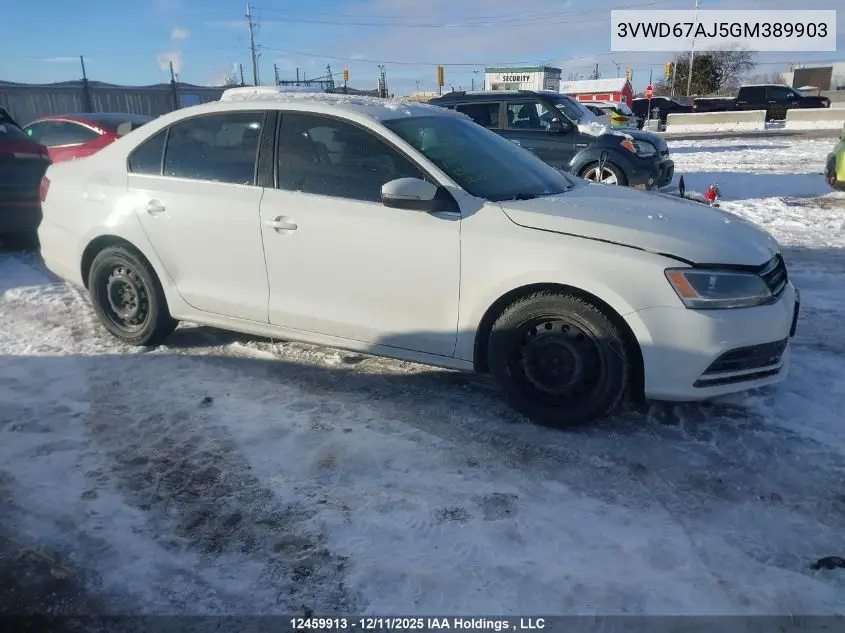 3VWD67AJ5GM389903 2016 Volkswagen Jetta 1.4 Tsi Comfortline