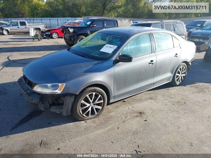 3VWD67AJ0GM315711 2016 Volkswagen Jetta Se