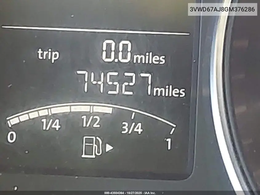 3VWD67AJ8GM376286 2016 Volkswagen Jetta 1.4T Se