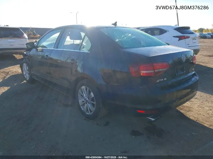 3VWD67AJ8GM376286 2016 Volkswagen Jetta 1.4T Se