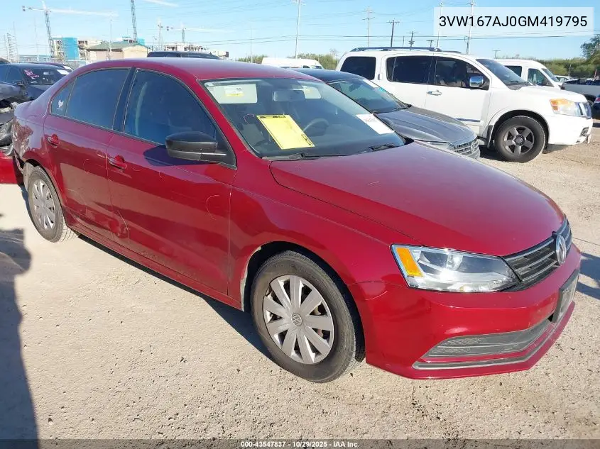 3VW167AJ0GM419795 2016 Volkswagen Jetta 1.4T S