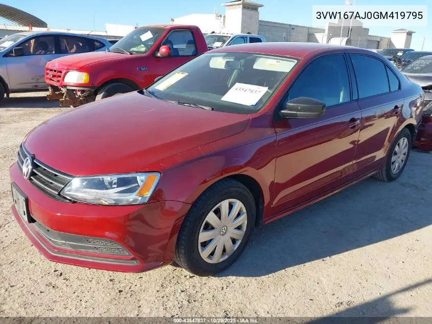 3VW167AJ0GM419795 2016 Volkswagen Jetta 1.4T S