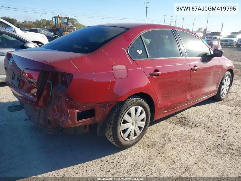 3VW167AJ0GM419795 2016 Volkswagen Jetta 1.4T S