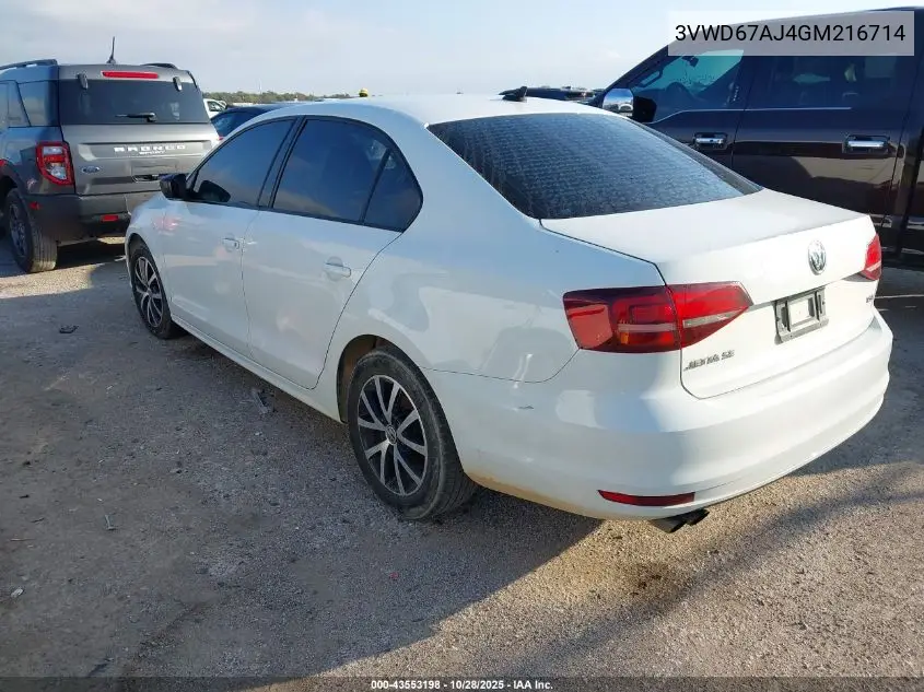 3VWD67AJ4GM216714 2016 Volkswagen Jetta 1.4T Se
