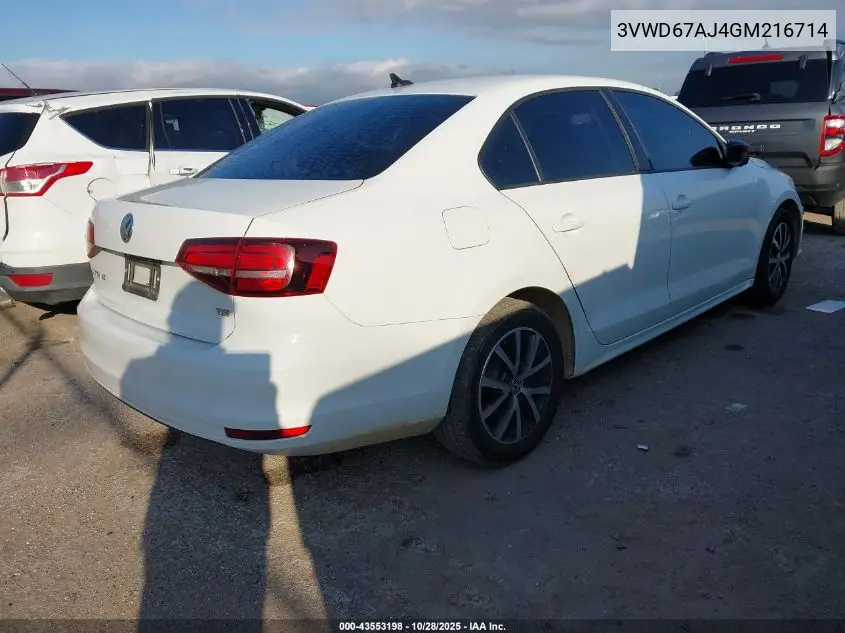 3VWD67AJ4GM216714 2016 Volkswagen Jetta 1.4T Se