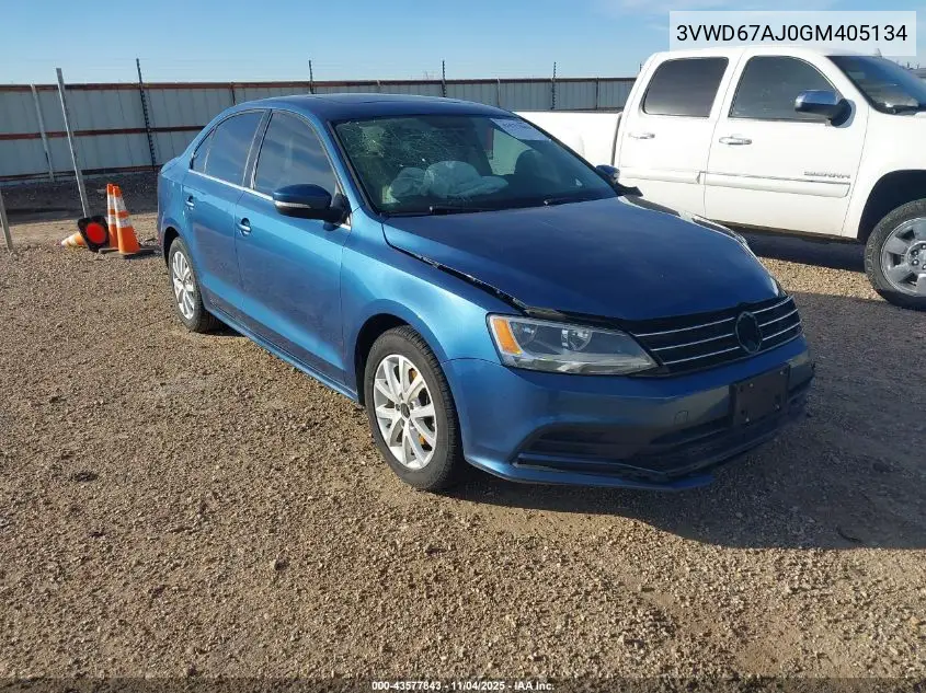 3VWD67AJ0GM405134 2016 Volkswagen Jetta 1.4T Se