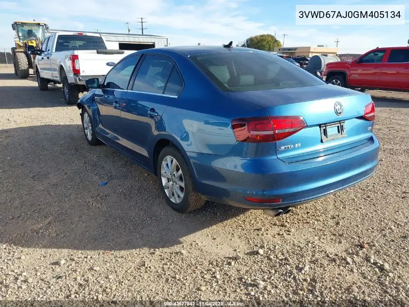 3VWD67AJ0GM405134 2016 Volkswagen Jetta 1.4T Se